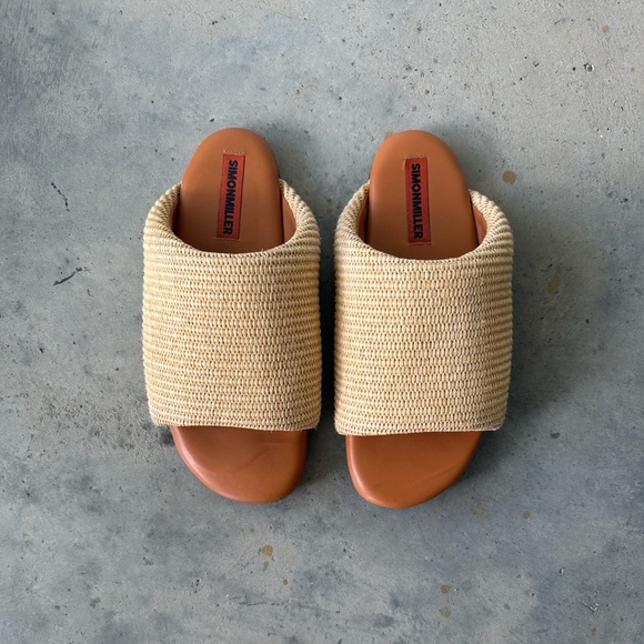 Simon Miller Tan Woven Slippers - Picture 1 of 2